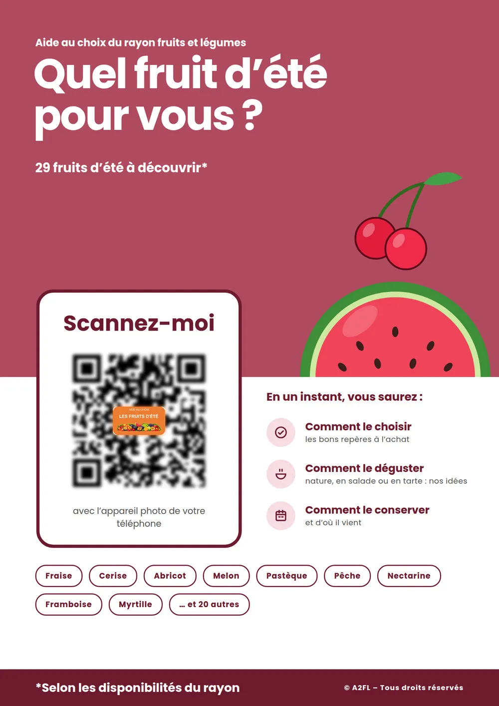 Affiche d'aide au choix « Quel fruit d'été pour vous ? »