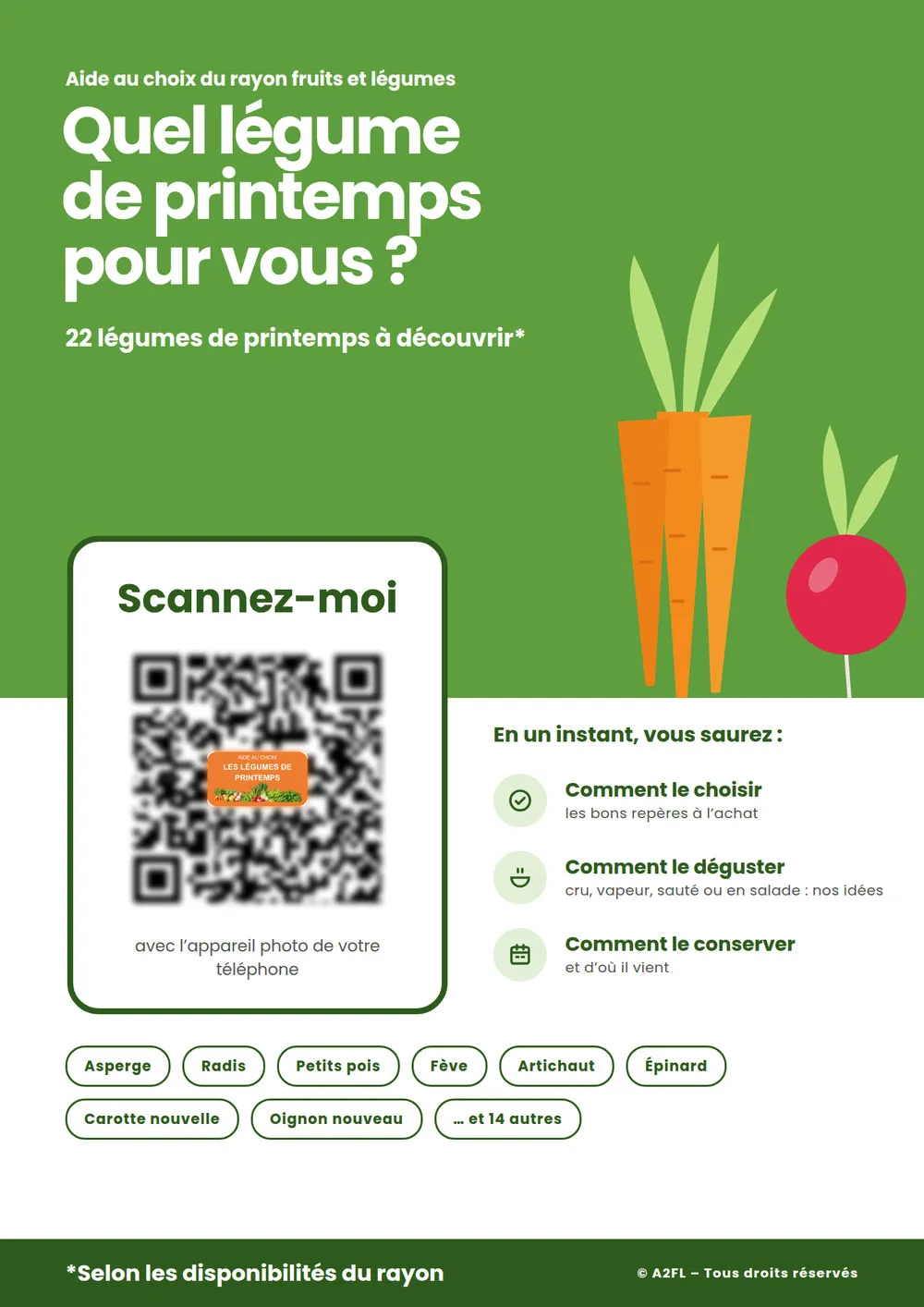 Affiche d'aide au choix « Quel légume de printemps pour vous ? »