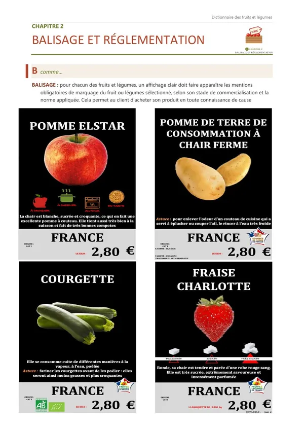 Première page du chapitre 2, Balisage et réglementation, avec ses premières définitions.