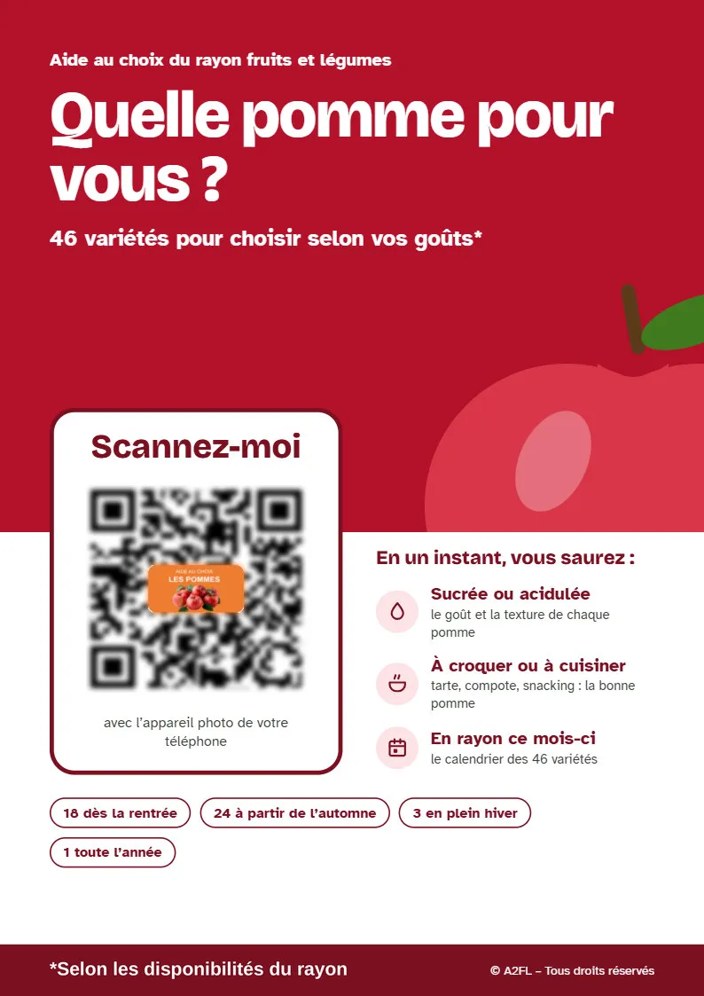 Affiche d'aide au choix « Quelle pomme pour vous ? »